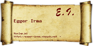 Egger Irma névjegykártya